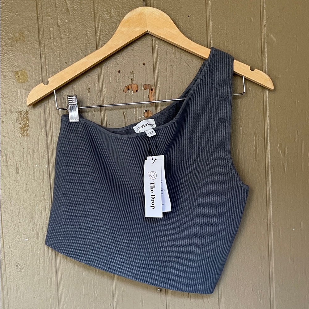 The Drop Stormy Weather  Ribbed one shoulder Tank Top